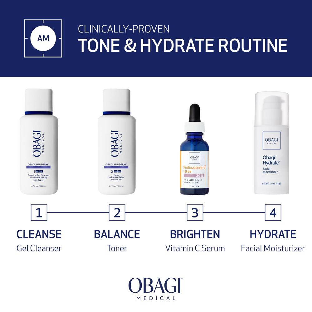 Obagi Nu-Derm Face Toner packaging shown for easy daily use.