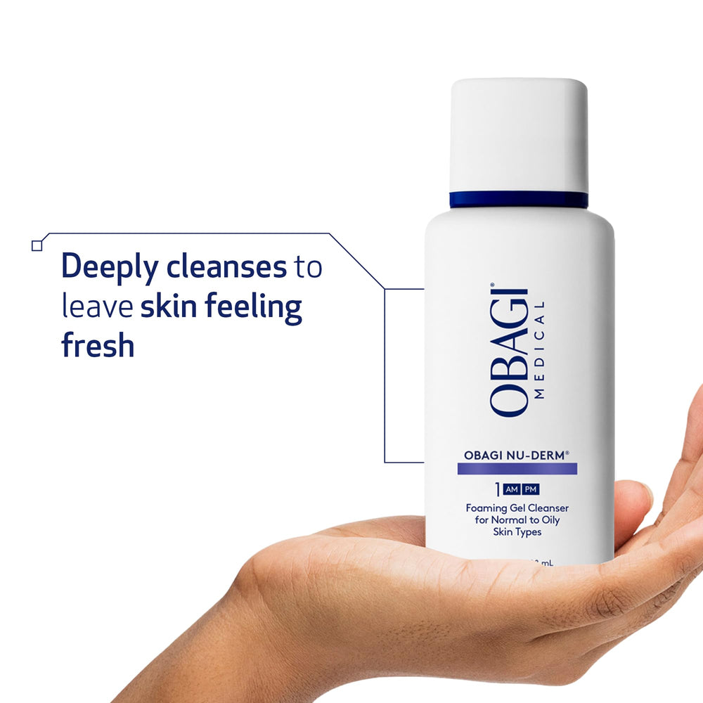 Obagi Nu-Derm Foaming Gel ingredients highlight oat amino acids and Aloe Vera.