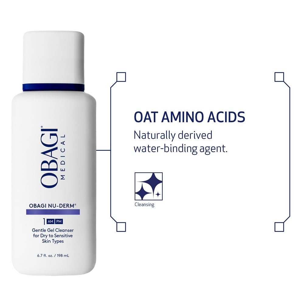 Obagi Nu-Derm Gentle Cleanser on skin after rinse for fresh feeling.