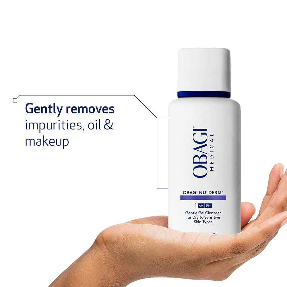 Obagi Nu-Derm Gentle Cleanser foamy lather indicates mild cleansing.