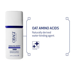 Obagi Nu-Derm Gentle Cleanser ingredients include oat amino acids for gentle cleansing.