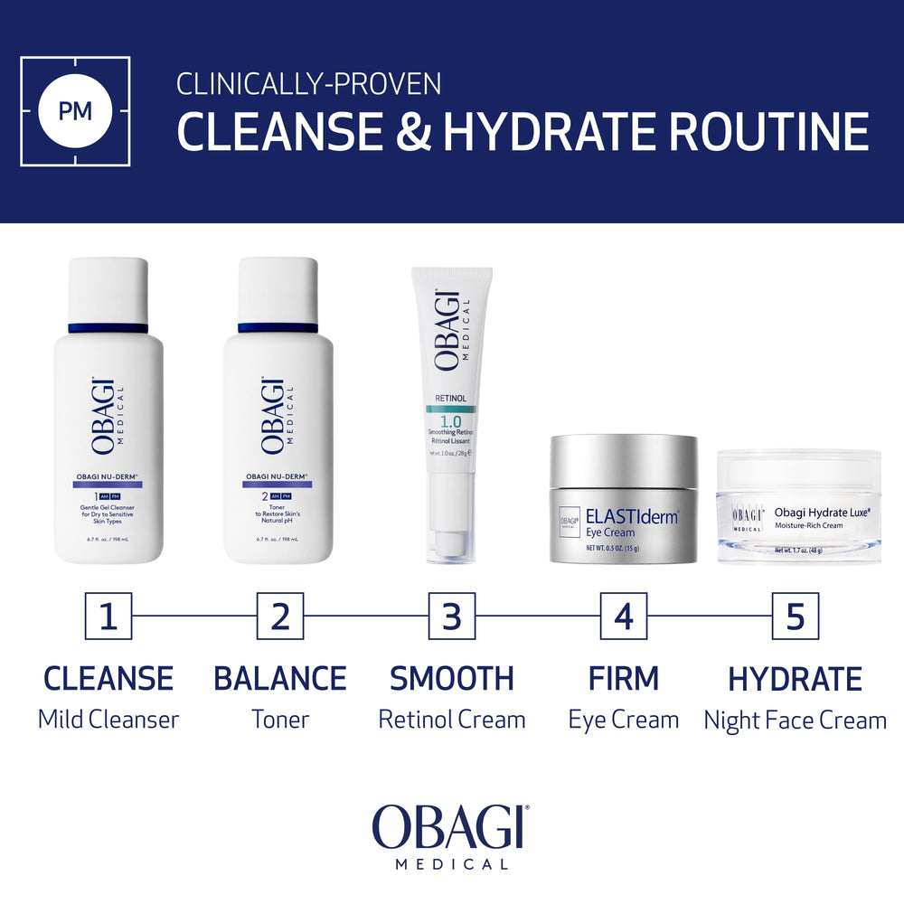 Obagi Nu-Derm Gentle Cleanser swatch illustrating texture and oat amino acids.