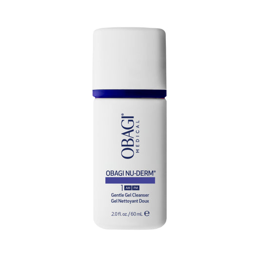 Obagi Nu-Derm Gentle Cleanser travel-size bottle ready for daily use.