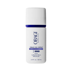 Obagi Nu-Derm Toner bottle front shows alcohol-free formula for sensitive skin.