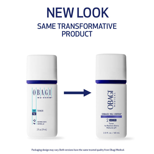 Obagi Nu-Derm Toner label close-up highlights witch hazel and aloe soothing blend.