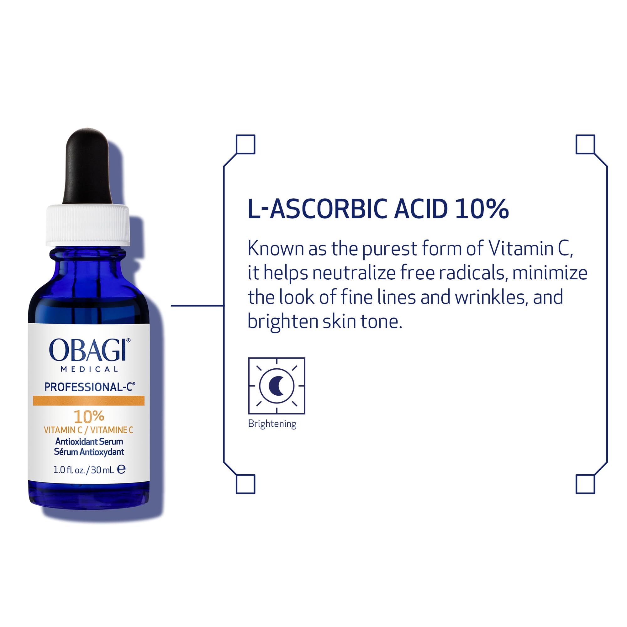 Obagi Professional-C 10% serum on face producing a subtle glow and even tone.