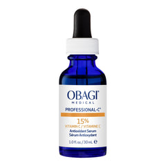 Obagi Professional-C 15% serum bottle ready for daily brightening routine.