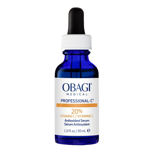 Obagi Professional C Serum 20% bottle front view for premium packaging and clarity.