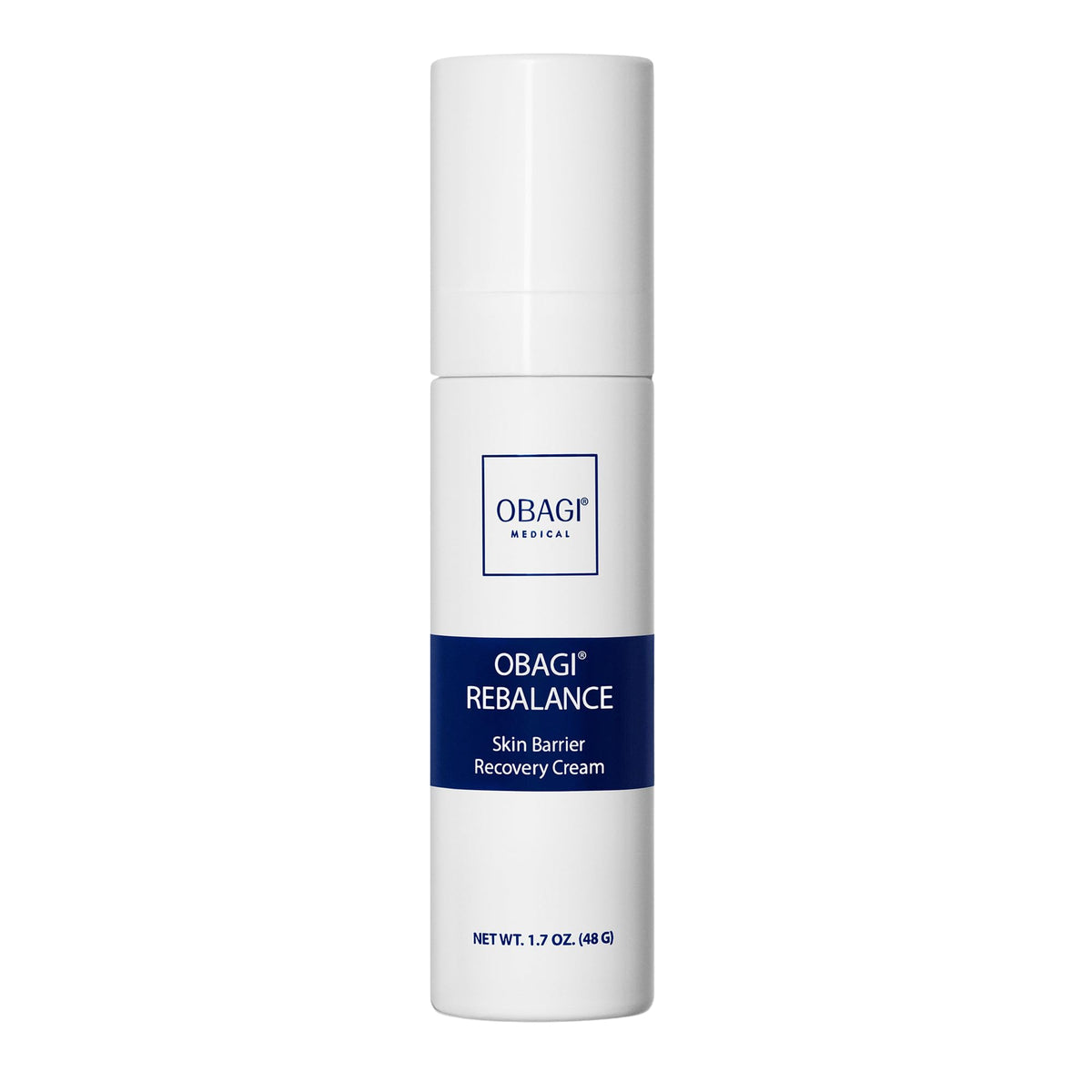 Obagi Rebalance bottle pour shows quick barrier hydration for irritated skin