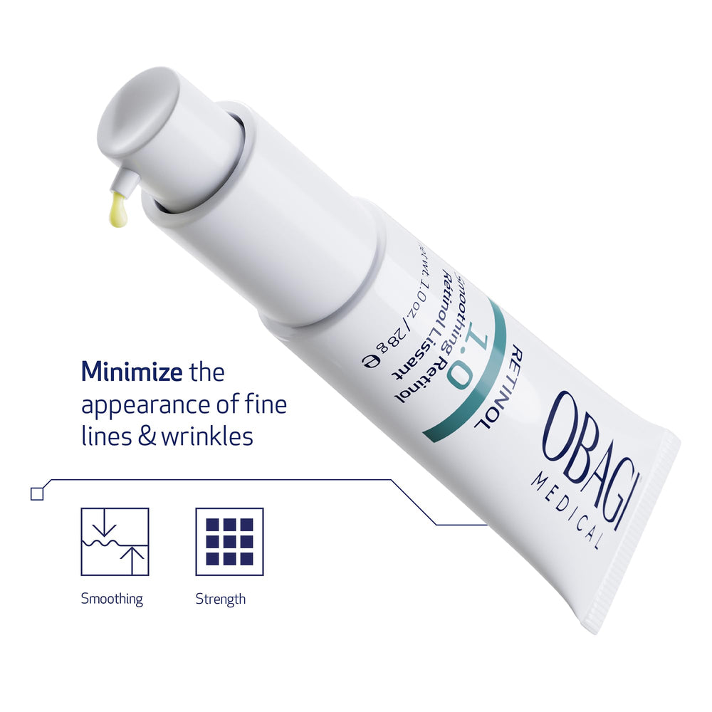 Obagi Medical Retinol 1.0 Cream application tips, night use guidance.
