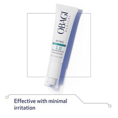 Obagi Medical Retinol 1.0 Cream velvety texture on fingertip, easy absorption.