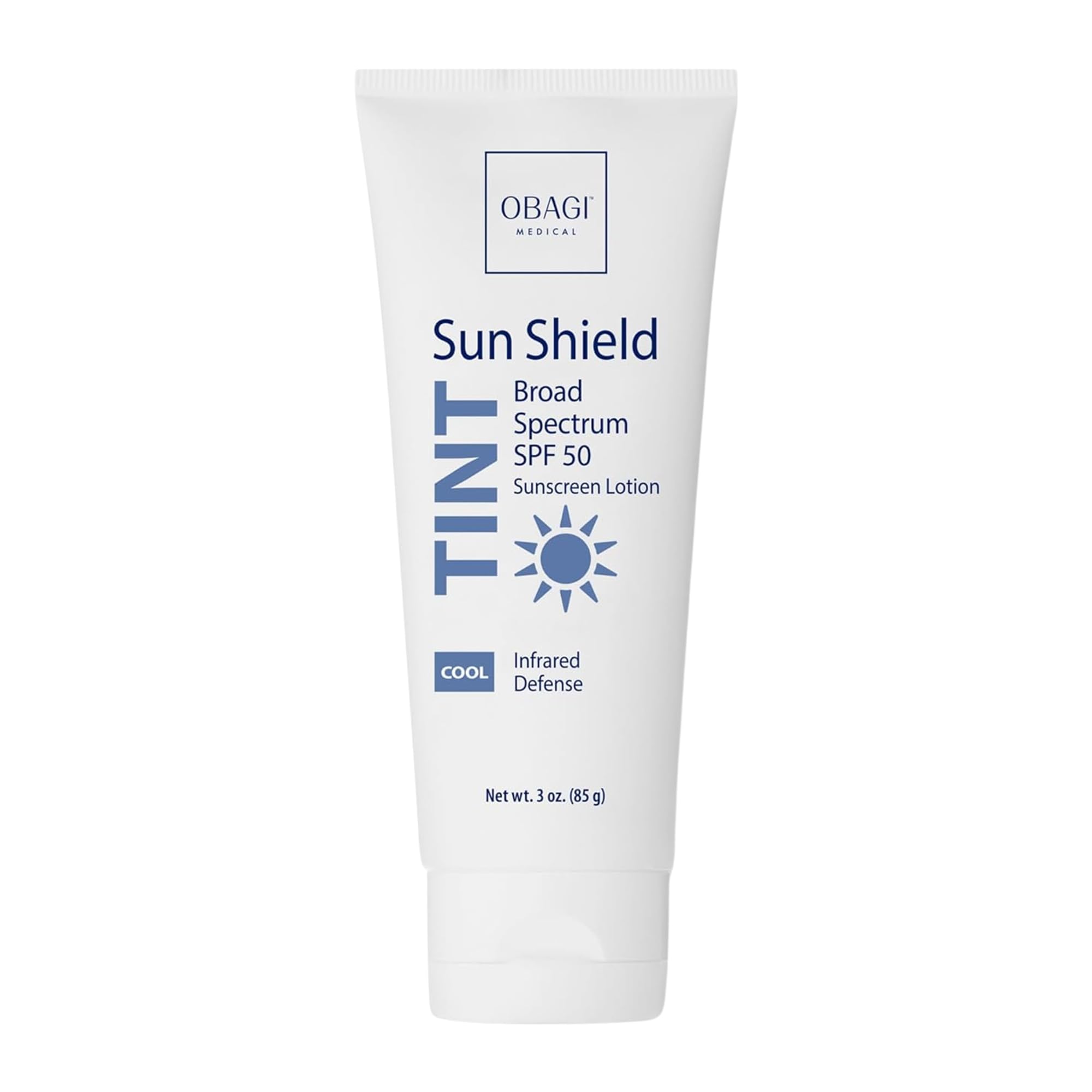 Obagi Sun Shield tinted sunscreen bottle delivers daily UV protection.