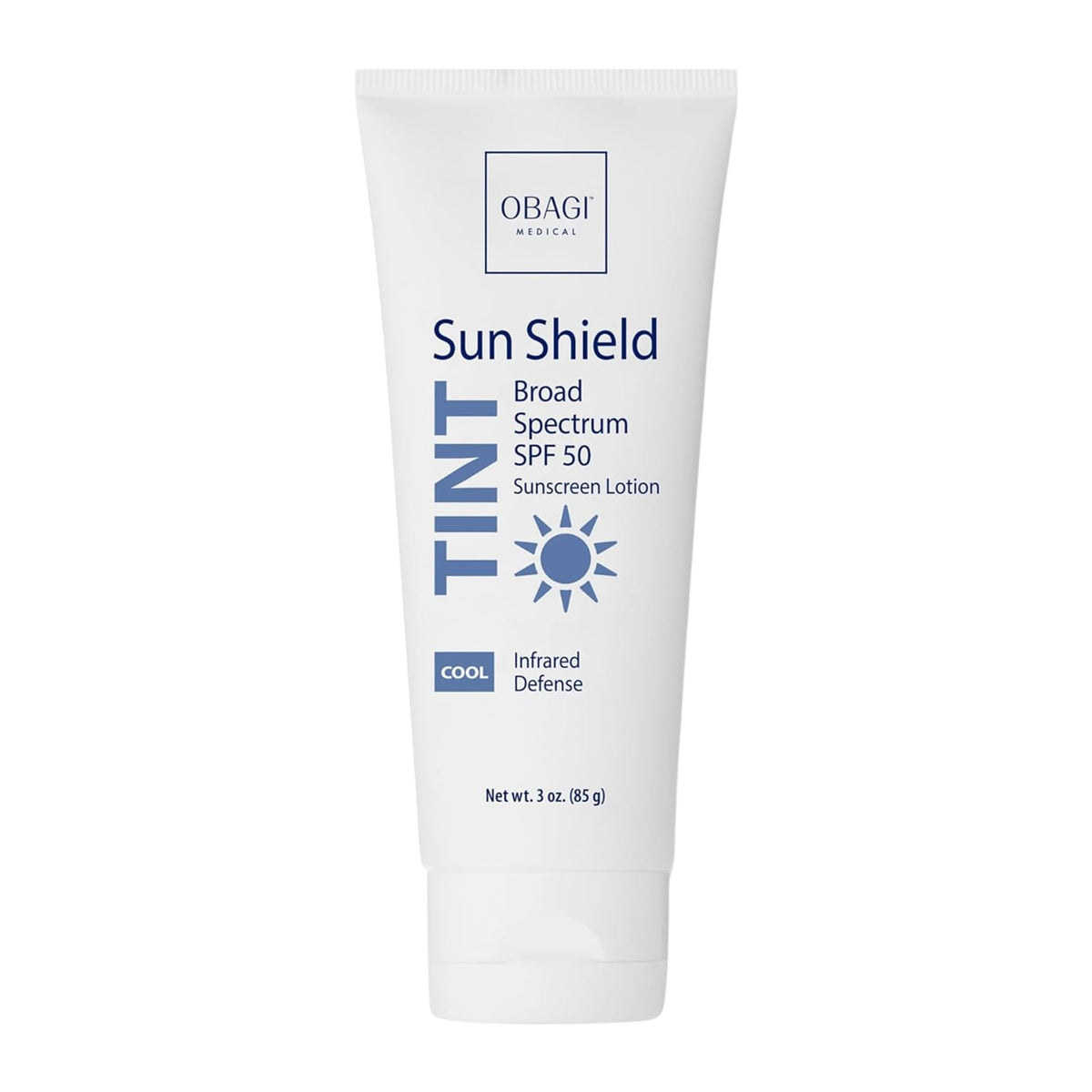 Obagi Sun Shield tinted sunscreen bottle delivers daily UV protection.