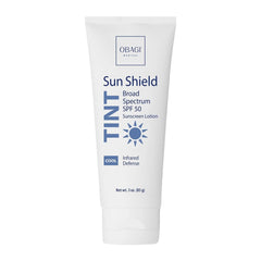 Obagi Sun Shield tinted sunscreen bottle delivers daily UV protection.