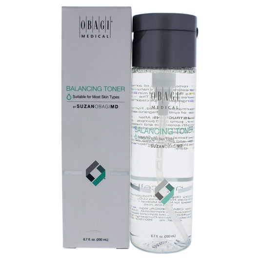 Obagi SUZANOBAGIMD Balancing Toner bottle closeup for refreshed, balanced skin