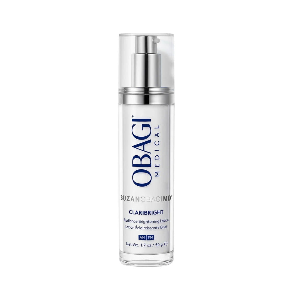 Obagi SUZANOBAGIMD Claribright bottle front suggests brighter, more even skin