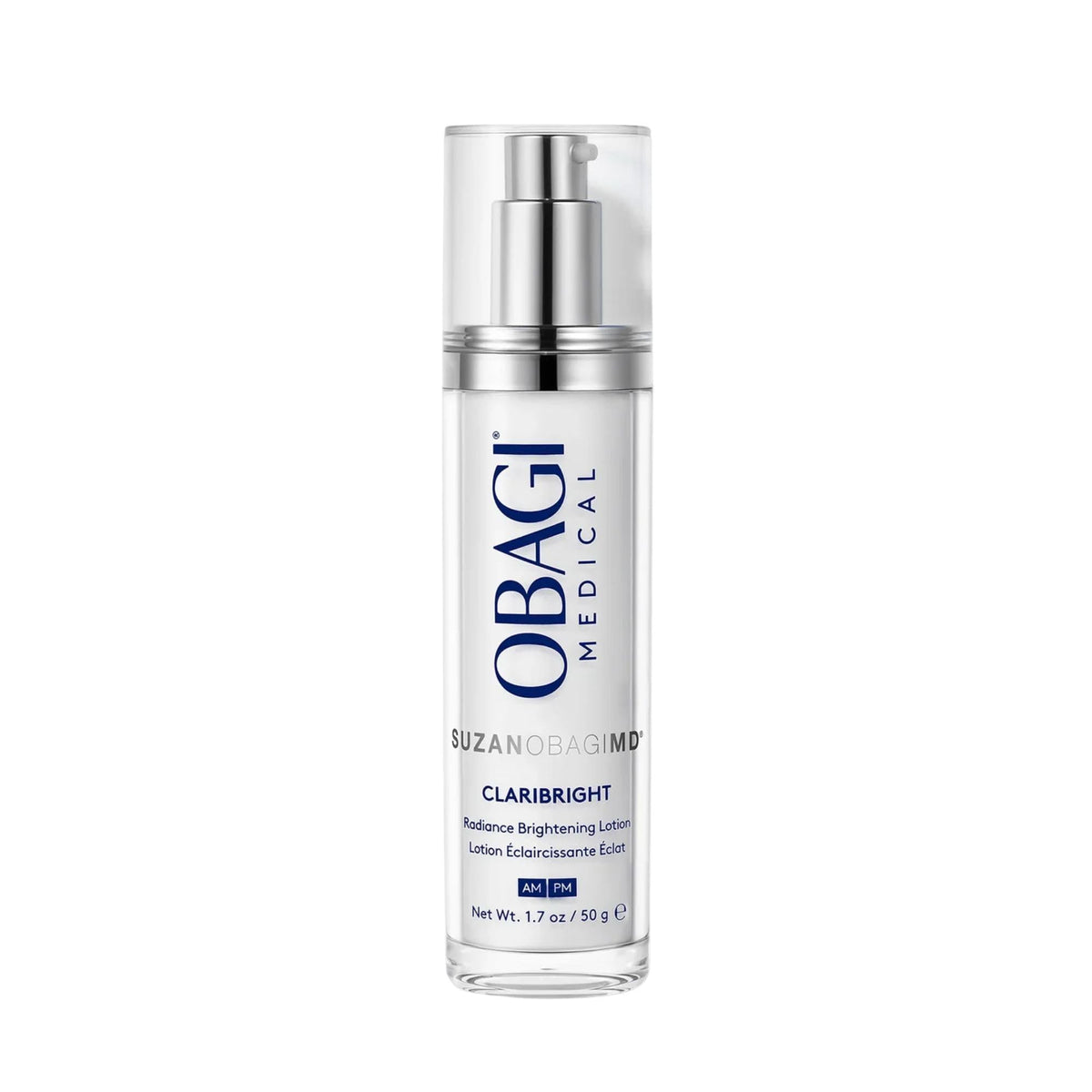 Obagi SUZANOBAGIMD Claribright bottle front suggests brighter, more even skin
