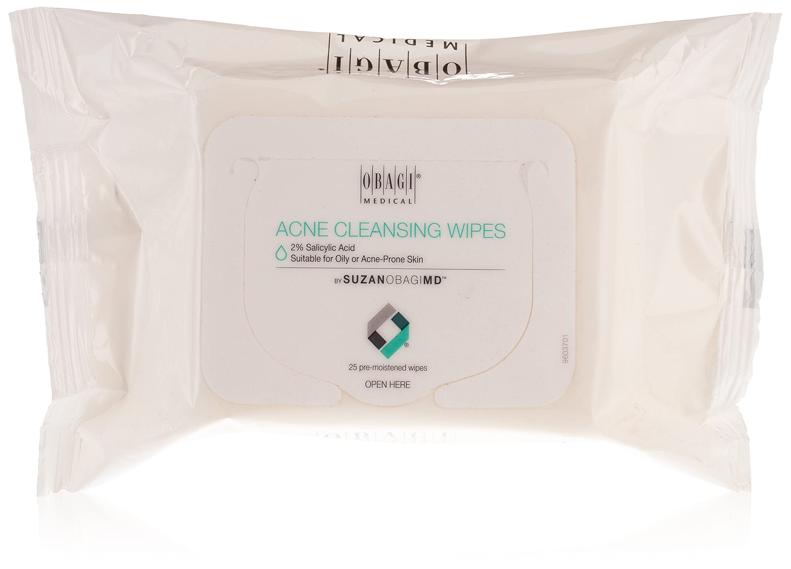 Obagi SUZANOBAGIMD On the Go Cleansing Wipes packshot for quick oil control and refreshment.