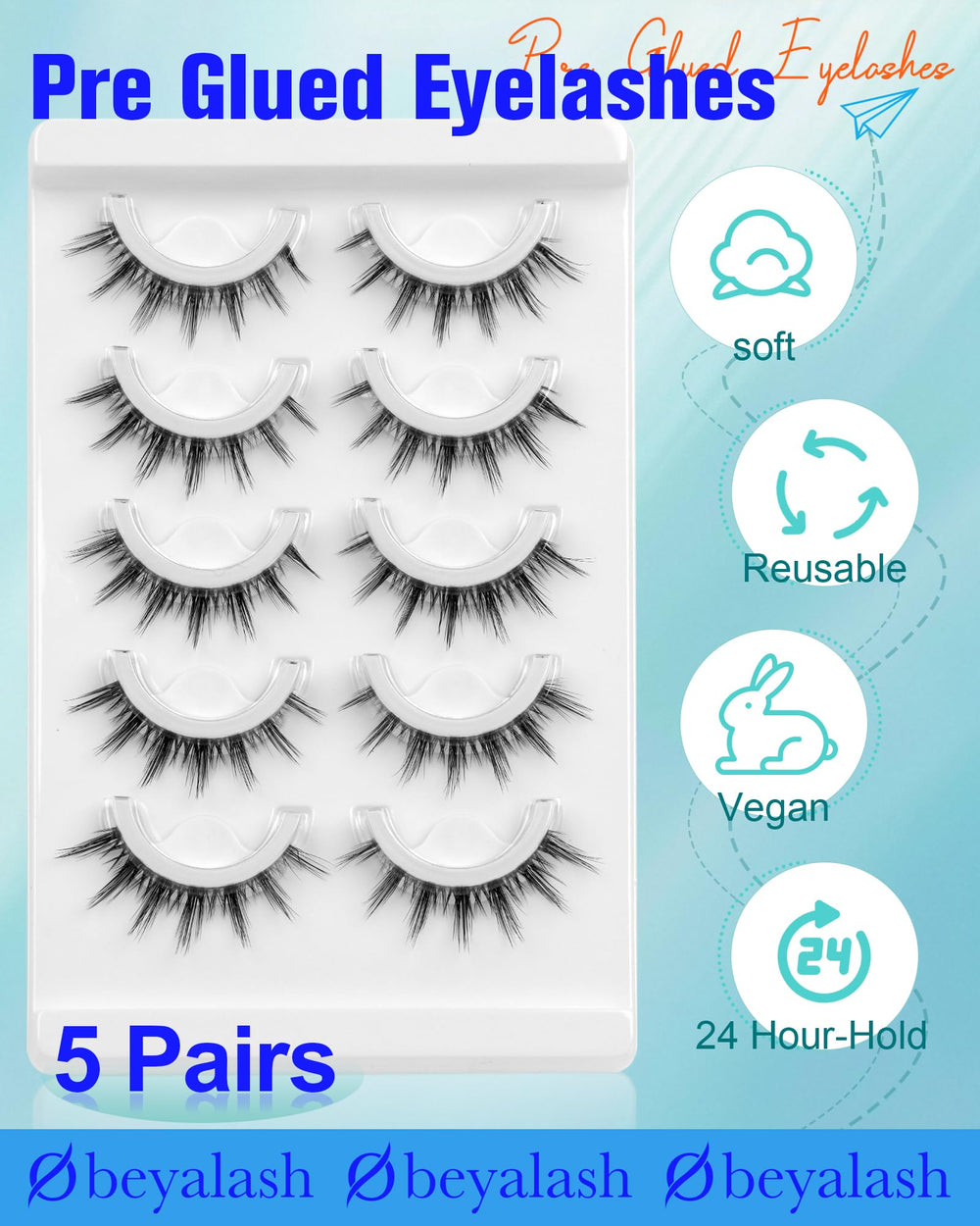Obeyalash black-band lashes with waterproof design for lasting definition.