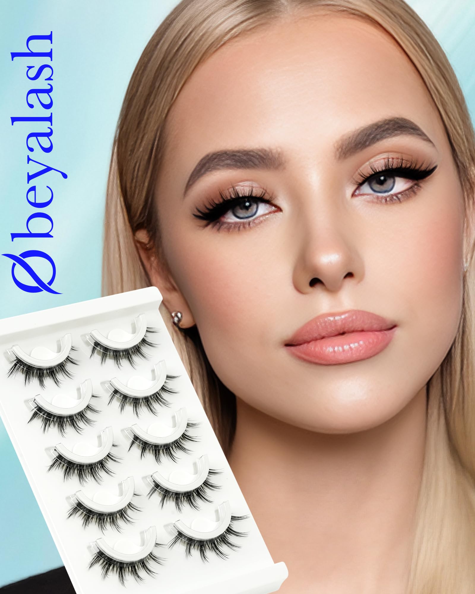 Obeyalash glueless lashes with tweezers for precise placement.