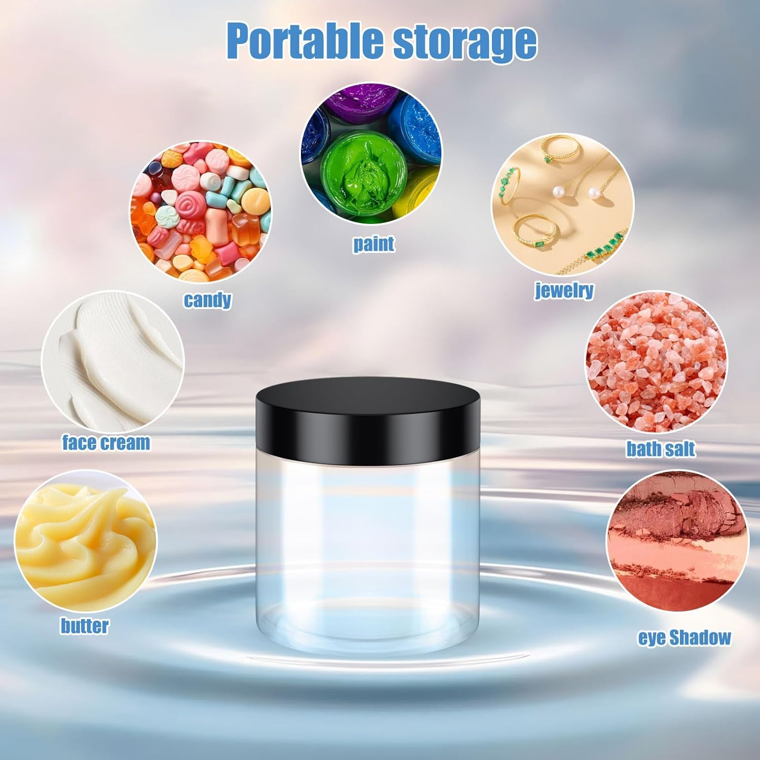 OBKJJ BPA-free PET jars keep contents safe.
