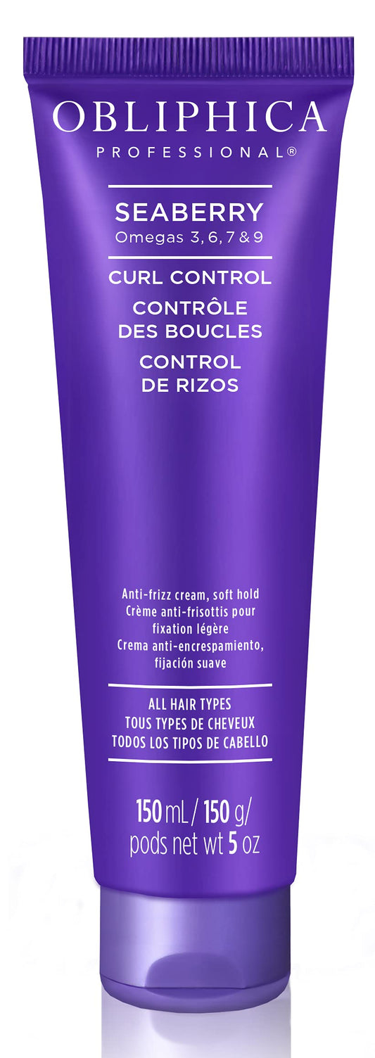 Obliphica Professional Defining Cream on damp hair for defined, frizz-free curls with natural shine.