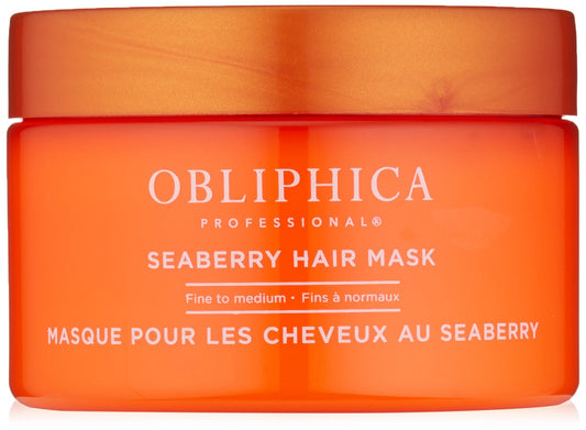 Obliphica Seaberry Hair Mask bottle front highlighting deep conditioning.