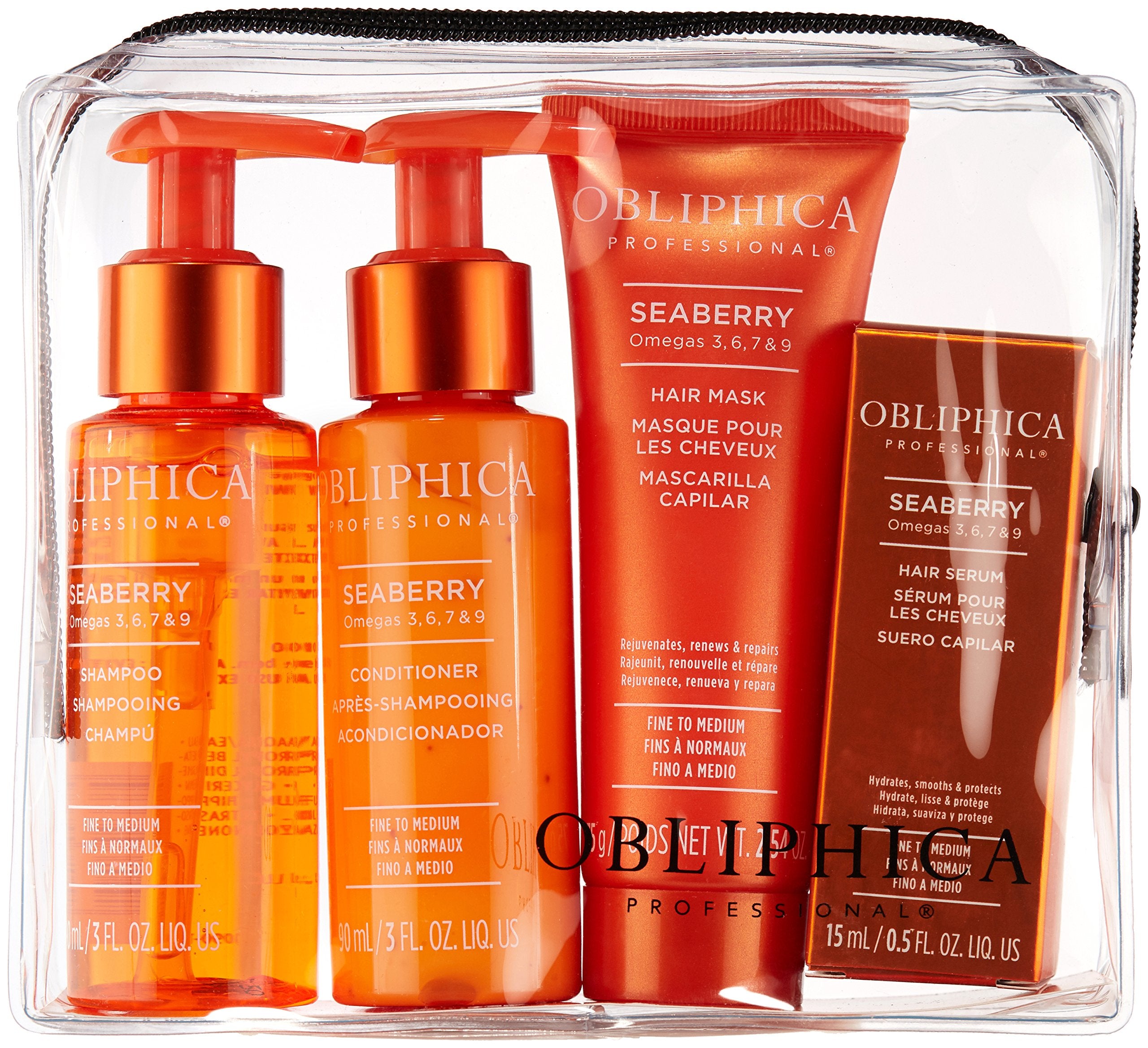 Obliphica Seaberry Travel Kit on-the-go usage enables quick styling and maintenance.