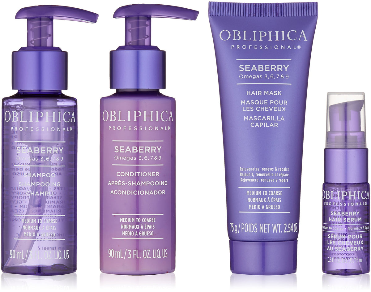 Obliphica Seaberry Travel Kit packaging, compact and travel-ready for on-the-go care