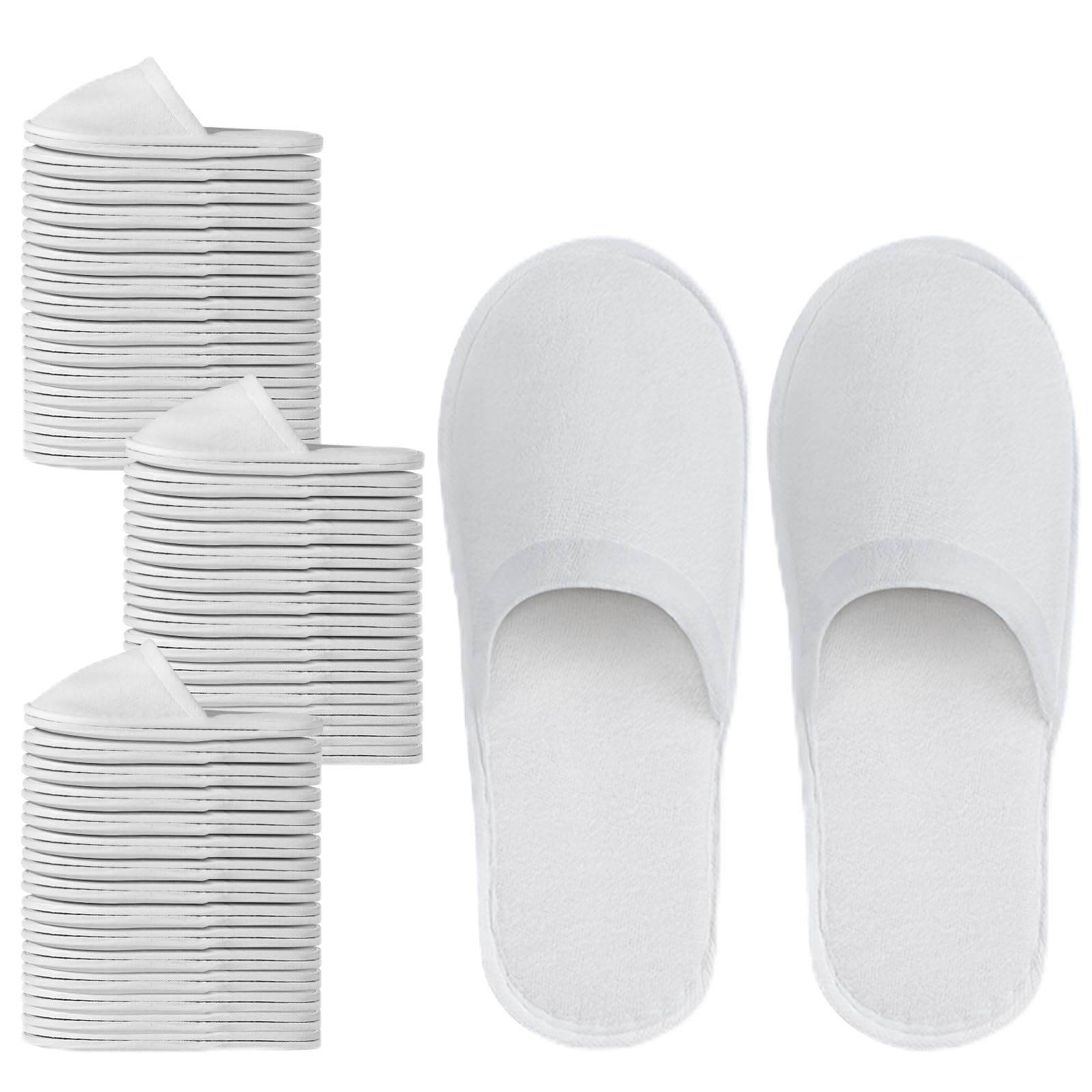 OBMMIRAO disposable slippers for guests in white bulk pack offer hygienic comfort