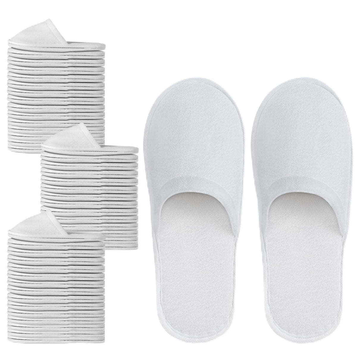 OBMMIRAO disposable slippers for guests in white bulk pack offer hygienic comfort