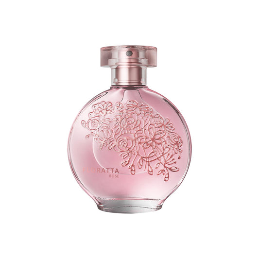 O Boticário Floratta Rose bottle close-up showcasing elegant design for daily wear.