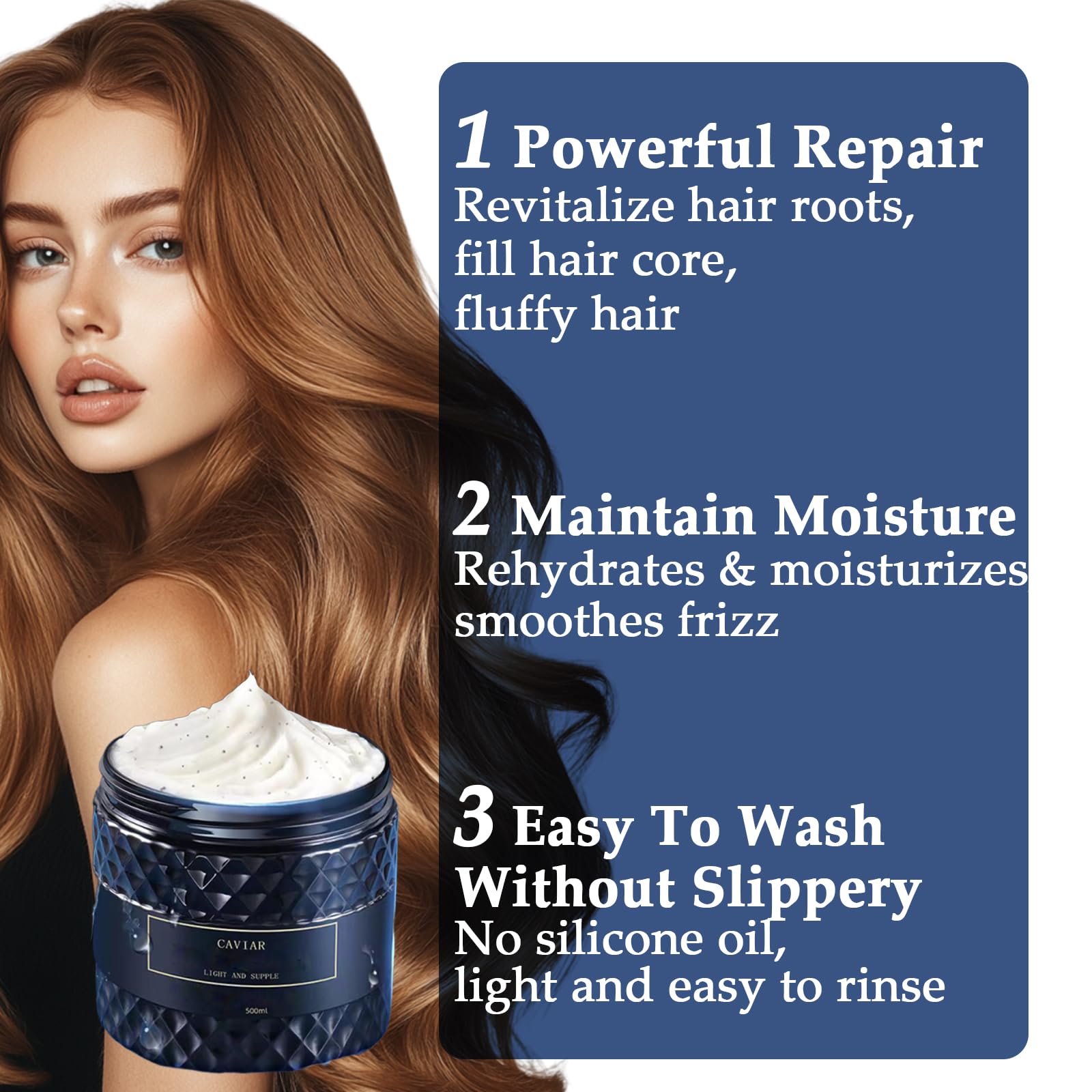 OBRADOYA Caviar Hair Mask silk protein highlights for shine