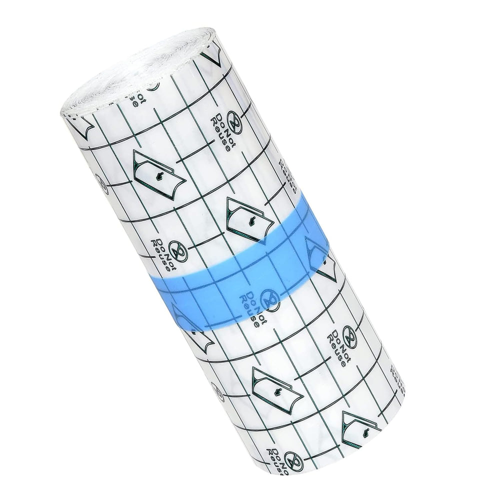 OBTANIM transparent tattoo bandage with grid lines for easy sizing and secure fit.