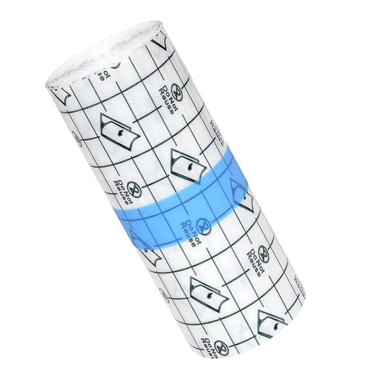 OBTANIM transparent tattoo bandage with grid lines for easy sizing and secure fit.