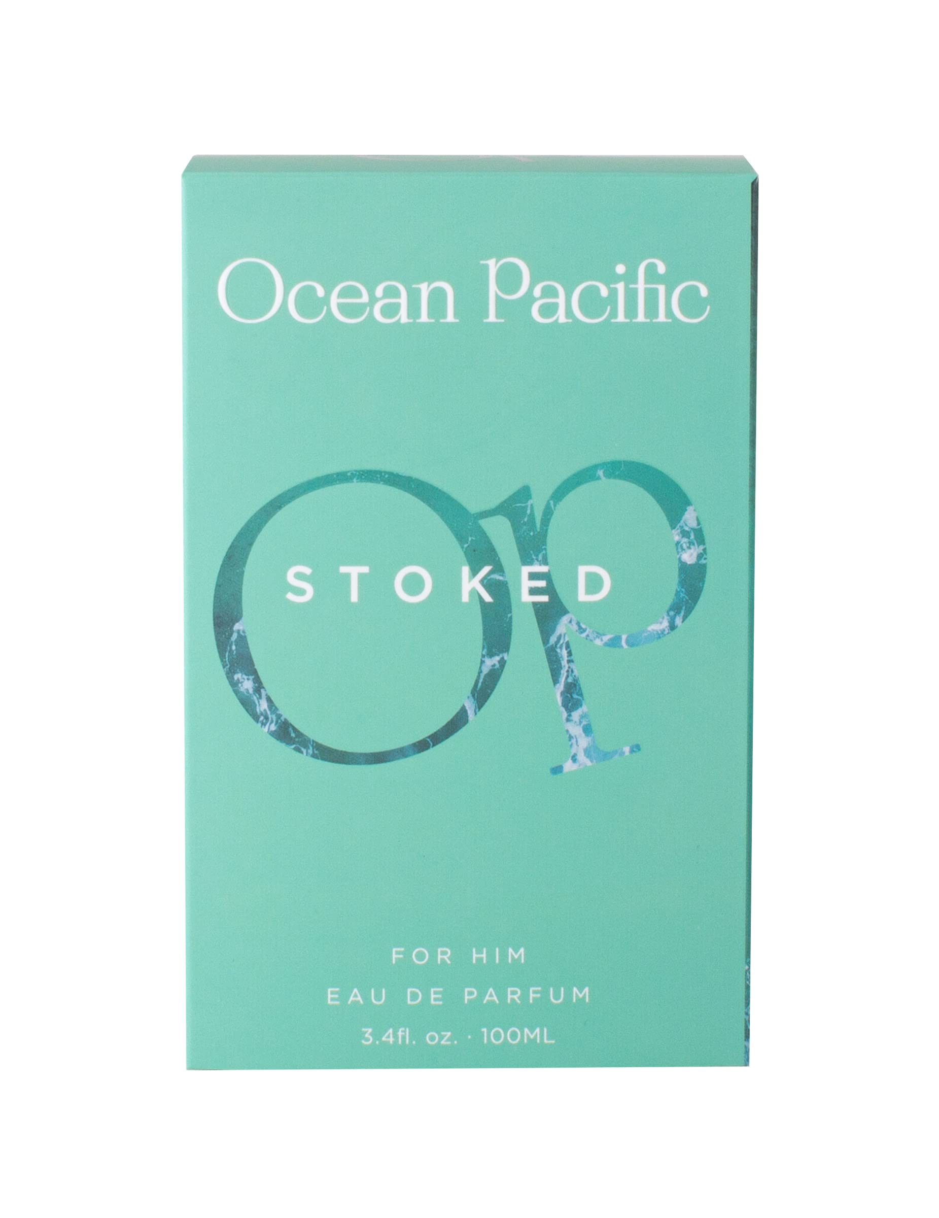 Ocean Pacific Stoked spray mist close-up suggesting long-lasting fragrance for evenings out