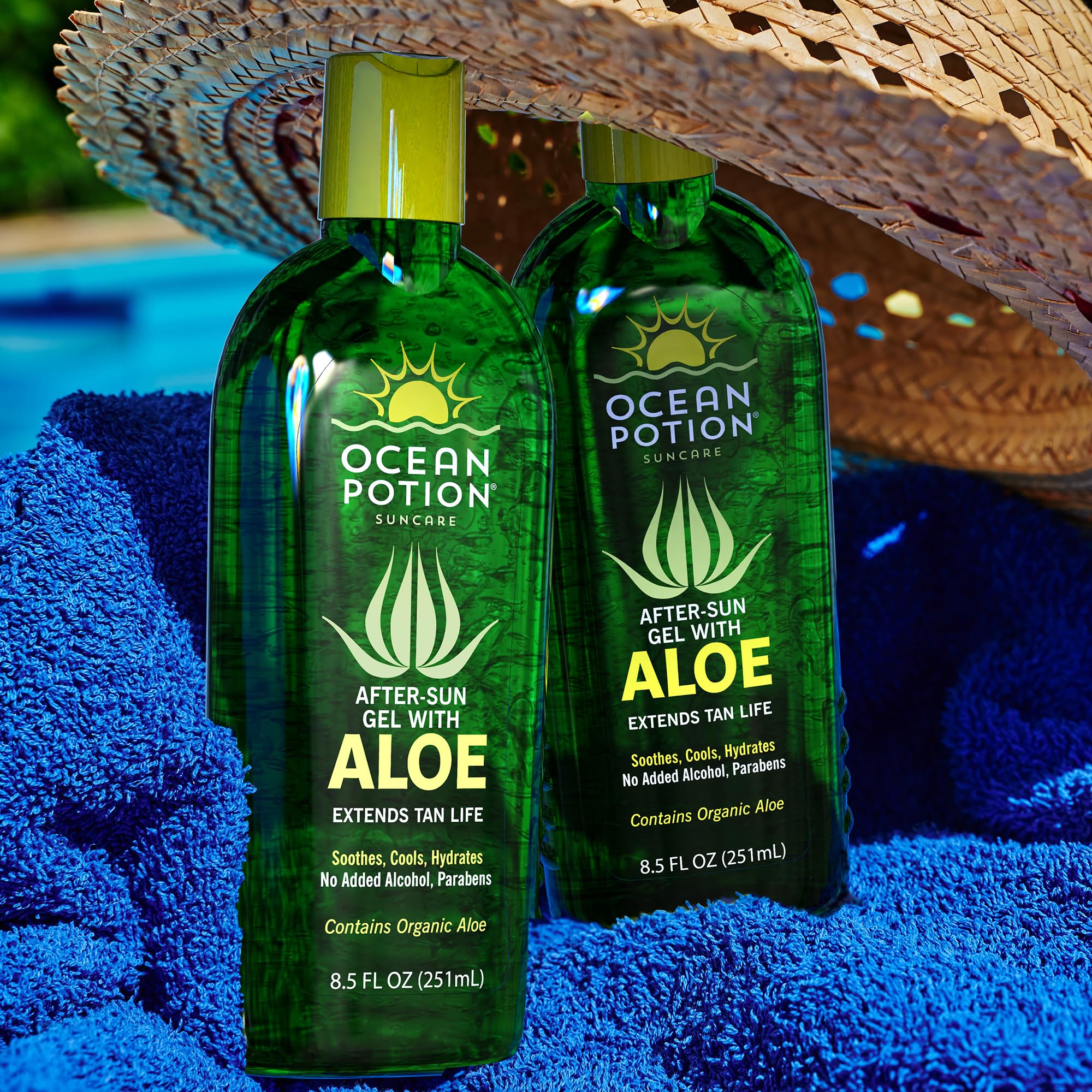 Ocean Potion Aloe Gel after-sun care for extended summer color.