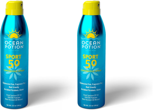 Ocean Potion Sport SPF50 bottle on a clean surface, ready for daily sun protection.