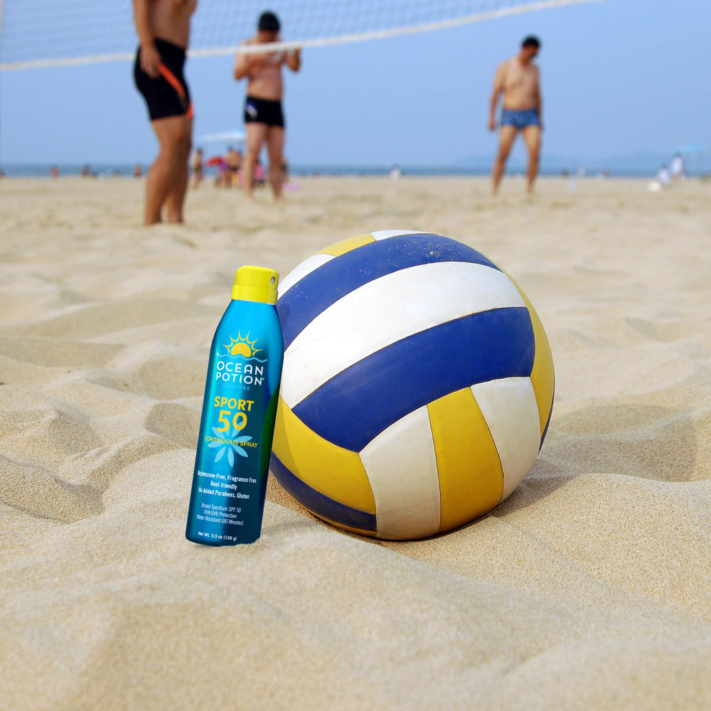 Packaging and labeling of Ocean Potion Sport SPF50 per-pack details.