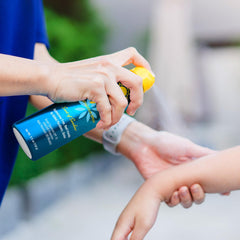 Ocean Potion Sunscreen Body Spray no oxybenzone symbol.