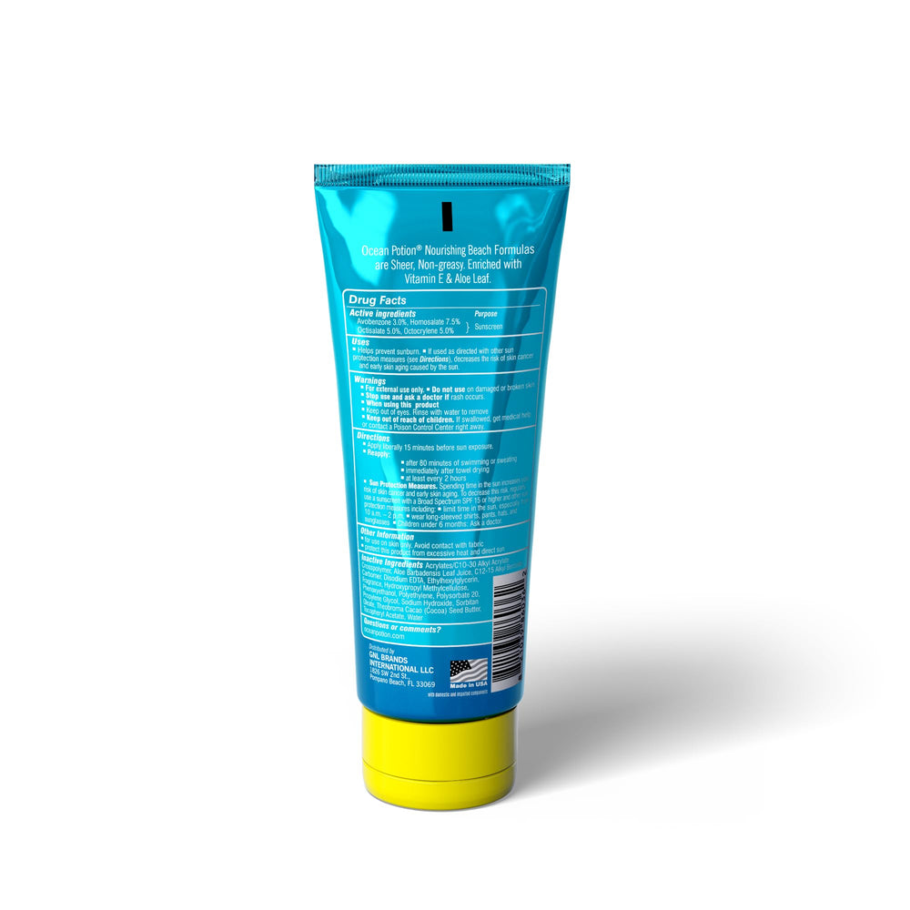 Ocean Potion Sunscreen Lotion being spread on skin for quick absorption.