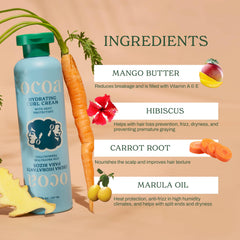Marula oil detail hints at nourishing, silky curls with OCOA cream