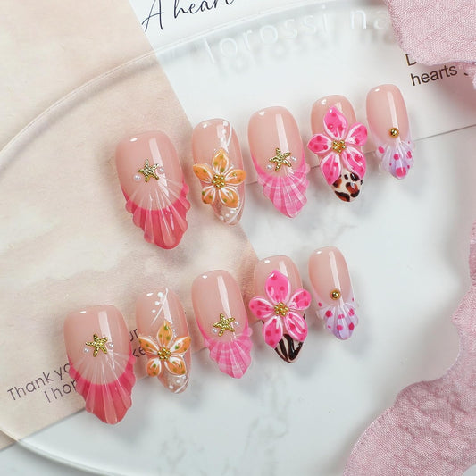 OCOUYVD medium-almond press-on nails for quick, stylish manicure.