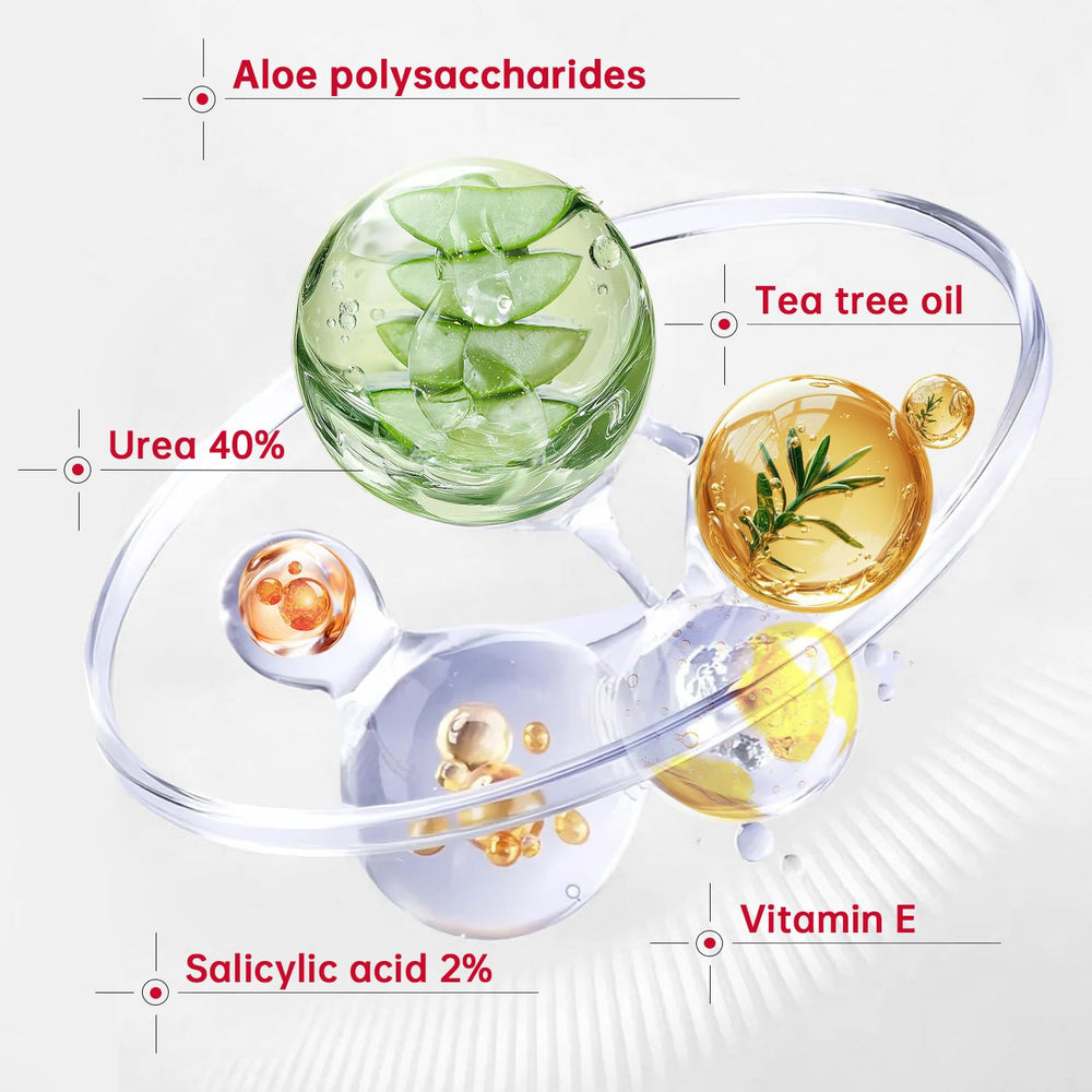 Shea butter and hyaluronic acid layering in the formula.