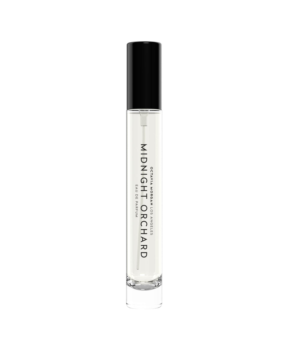 Octavia Morgan Midnight Orchard bottle view highlights fruity-woody profile for daily wear.