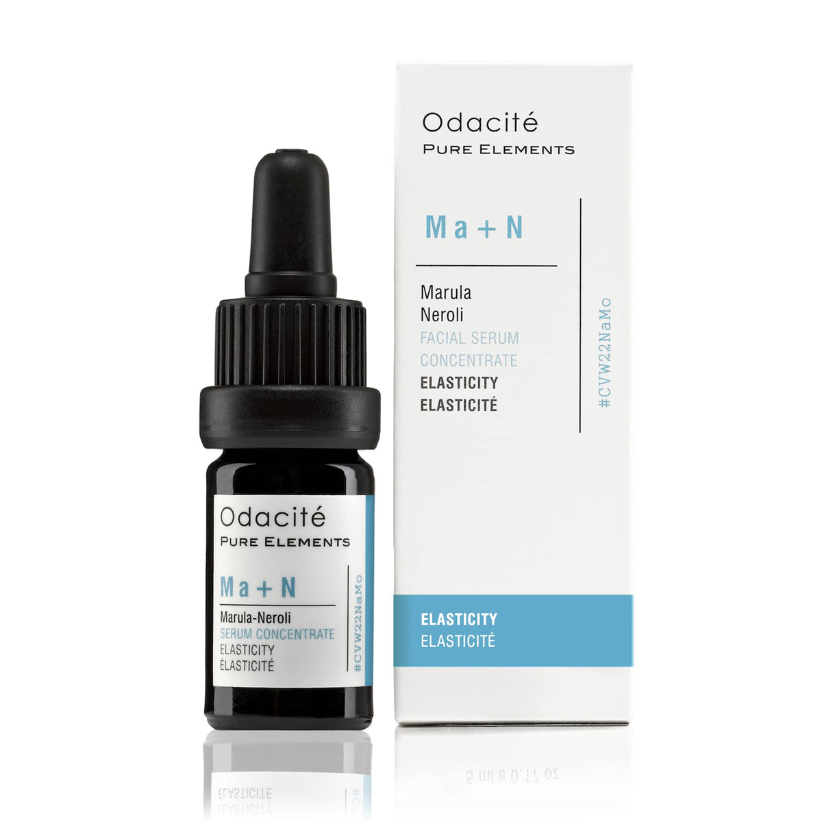Odacité Elasticity Serum bottle with Marula and Neroli promotes hydration and suppleness.
