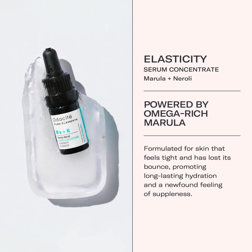 Odacité Marula Neroli serum drop demonstrates quick absorption for hydrated skin.