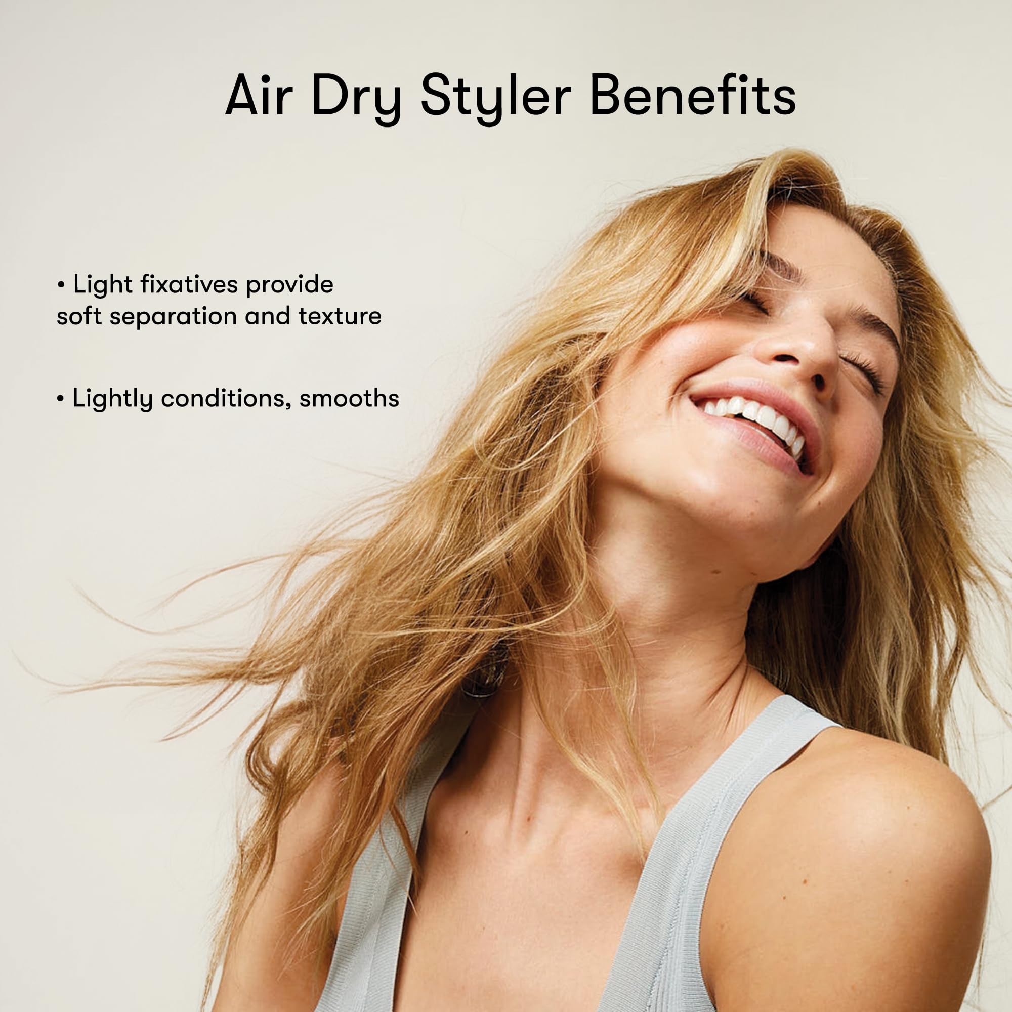 Odele Air Dry Styler on hair forming natural waves without heat.