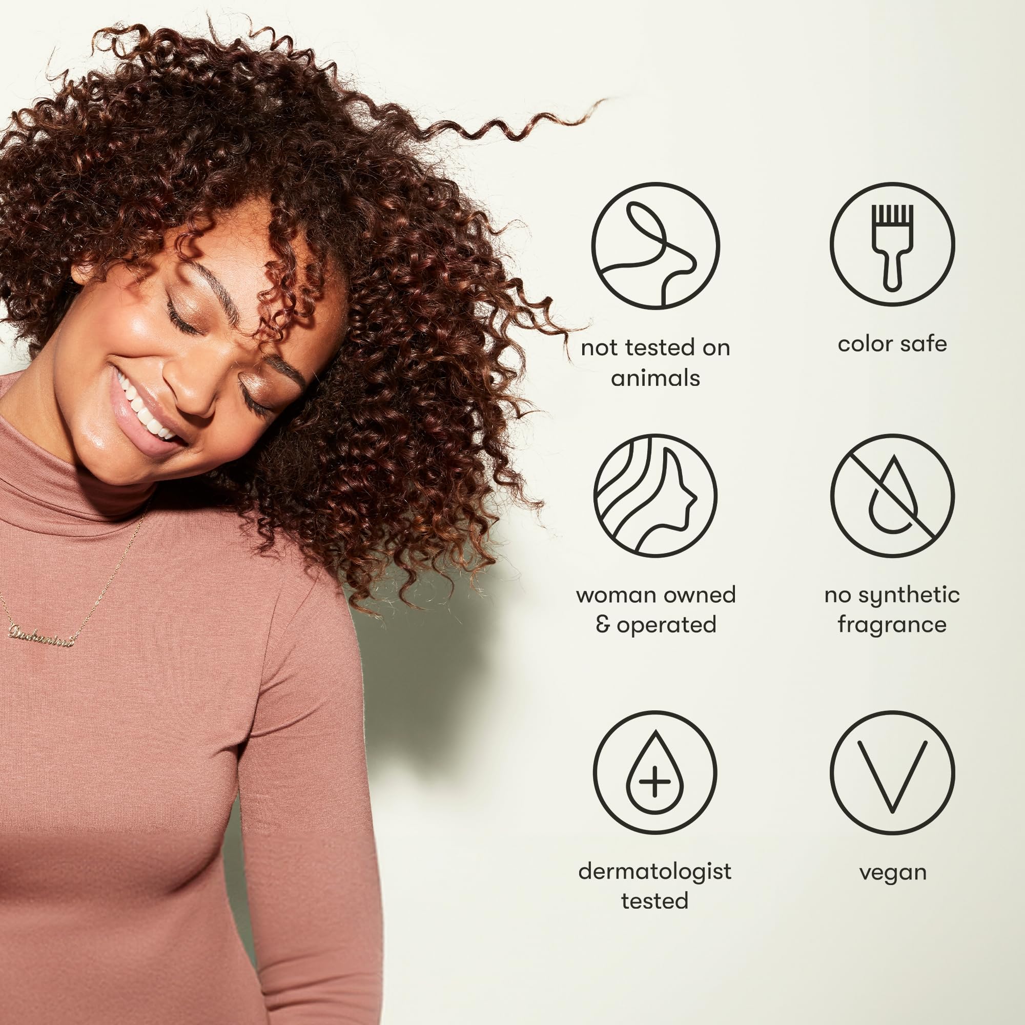 Odele works for all hair types, adding moisture and manageability.