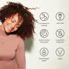 Odele works for all hair types, adding moisture and manageability.